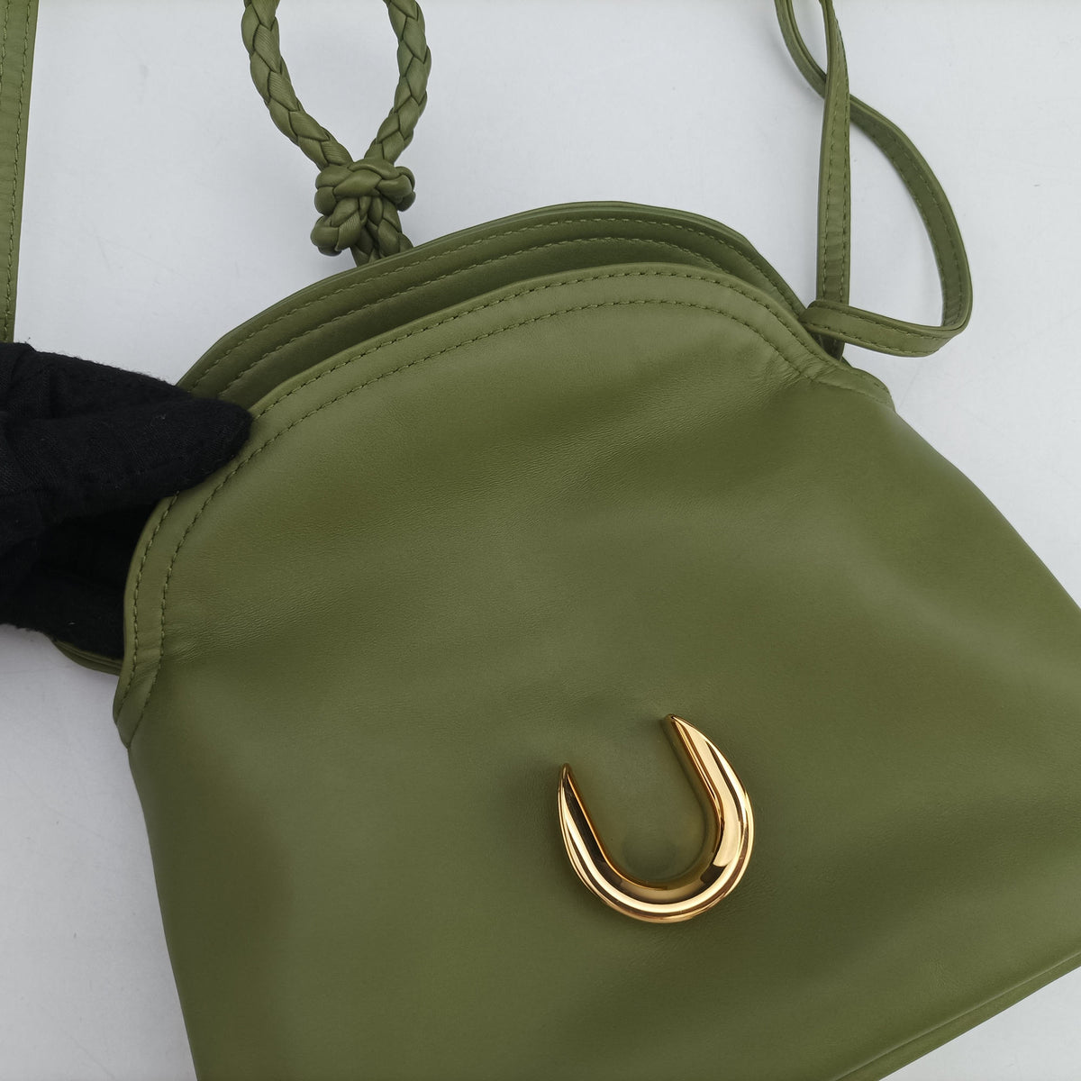 Pre-owned Bottega Veneta Baby Liberta Green Leather 826147V4SJ12498 shoulderbag | stylenewstar