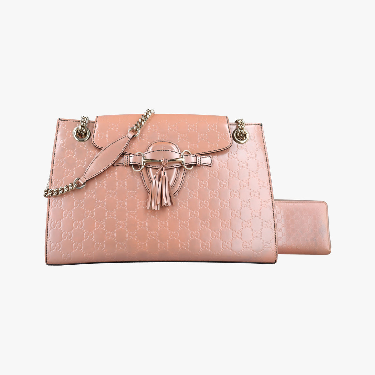 Pre-owned Gucci Emily Pink Patent Leather 295403 shoulderbag | stylenewstar