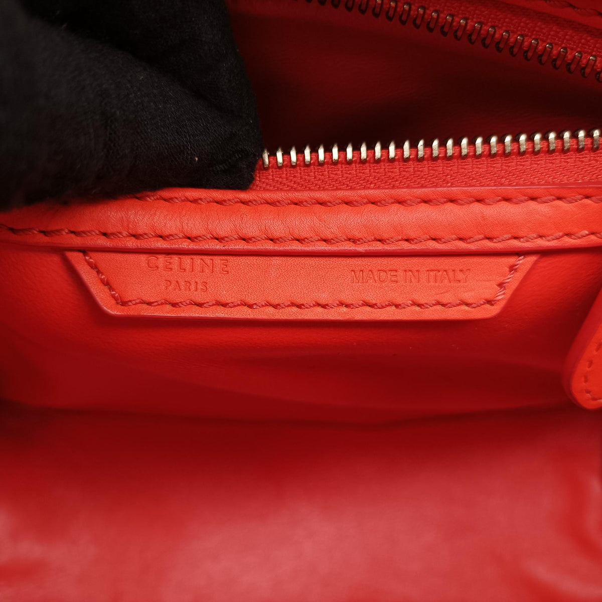 Pre-owned Celine Luggage Micro shopper Orange leather  handbag | stylenewstar