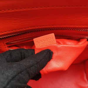 Pre-owned Celine Luggage Micro shopper Orange leather  handbag | stylenewstar