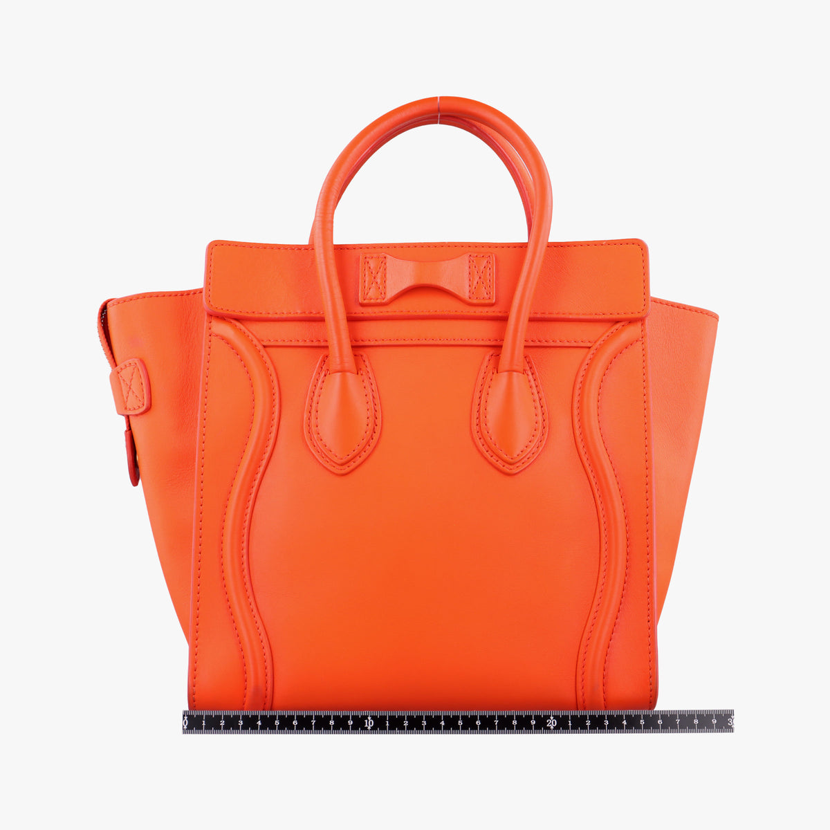 Pre-owned Celine Luggage Micro shopper Orange leather  handbag | stylenewstar