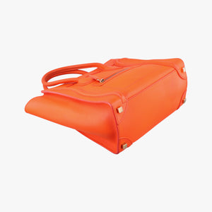 Pre-owned Celine Luggage Micro shopper Orange leather  handbag | stylenewstar