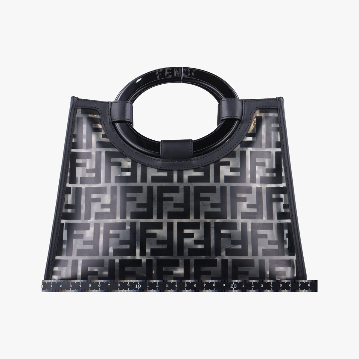 Pre-owned Fendi Runaway Shopper Black PVC Coated Canvas 8BH353 shoulderbag | stylenewstar