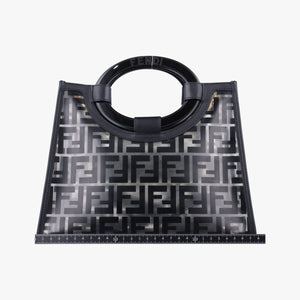 Pre-owned Fendi Runaway Shopper Black PVC Coated Canvas 8BH353 shoulderbag | stylenewstar
