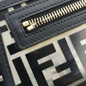Pre-owned Fendi Runaway Shopper Black PVC Coated Canvas 8BH353 shoulderbag | stylenewstar