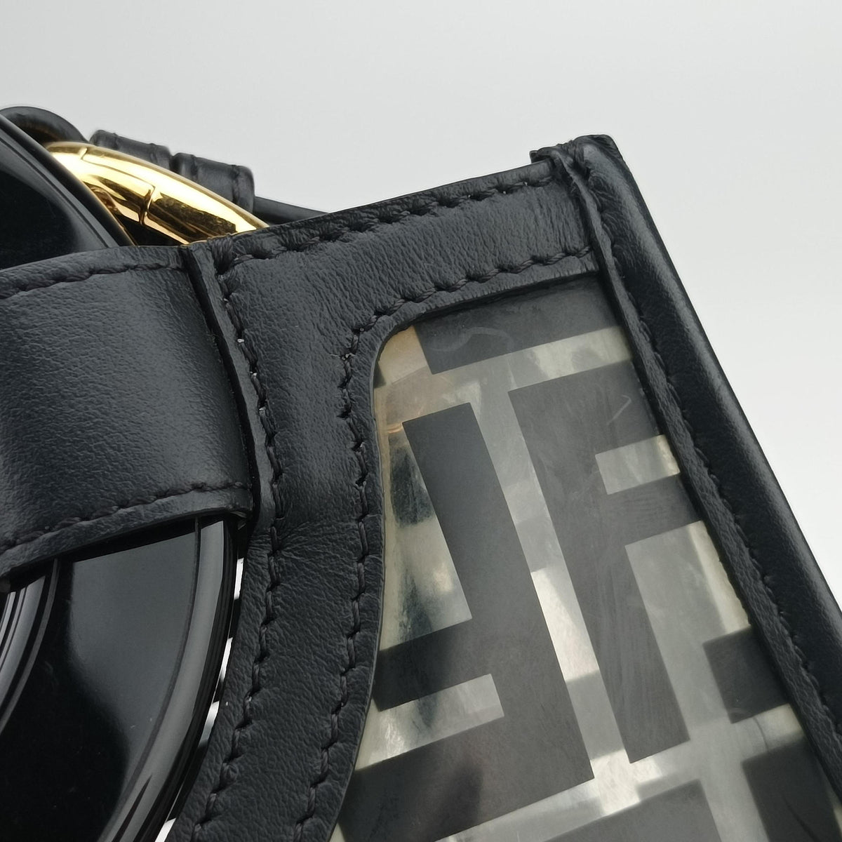 Pre-owned Fendi Runaway Shopper Black PVC Coated Canvas 8BH353 shoulderbag | stylenewstar