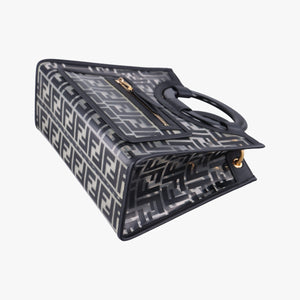 Pre-owned Fendi Runaway Shopper Black PVC Coated Canvas 8BH353 shoulderbag | stylenewstar