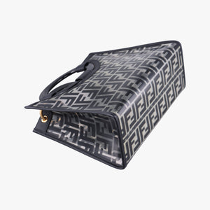 Pre-owned Fendi Runaway Shopper Black PVC Coated Canvas 8BH353 shoulderbag | stylenewstar