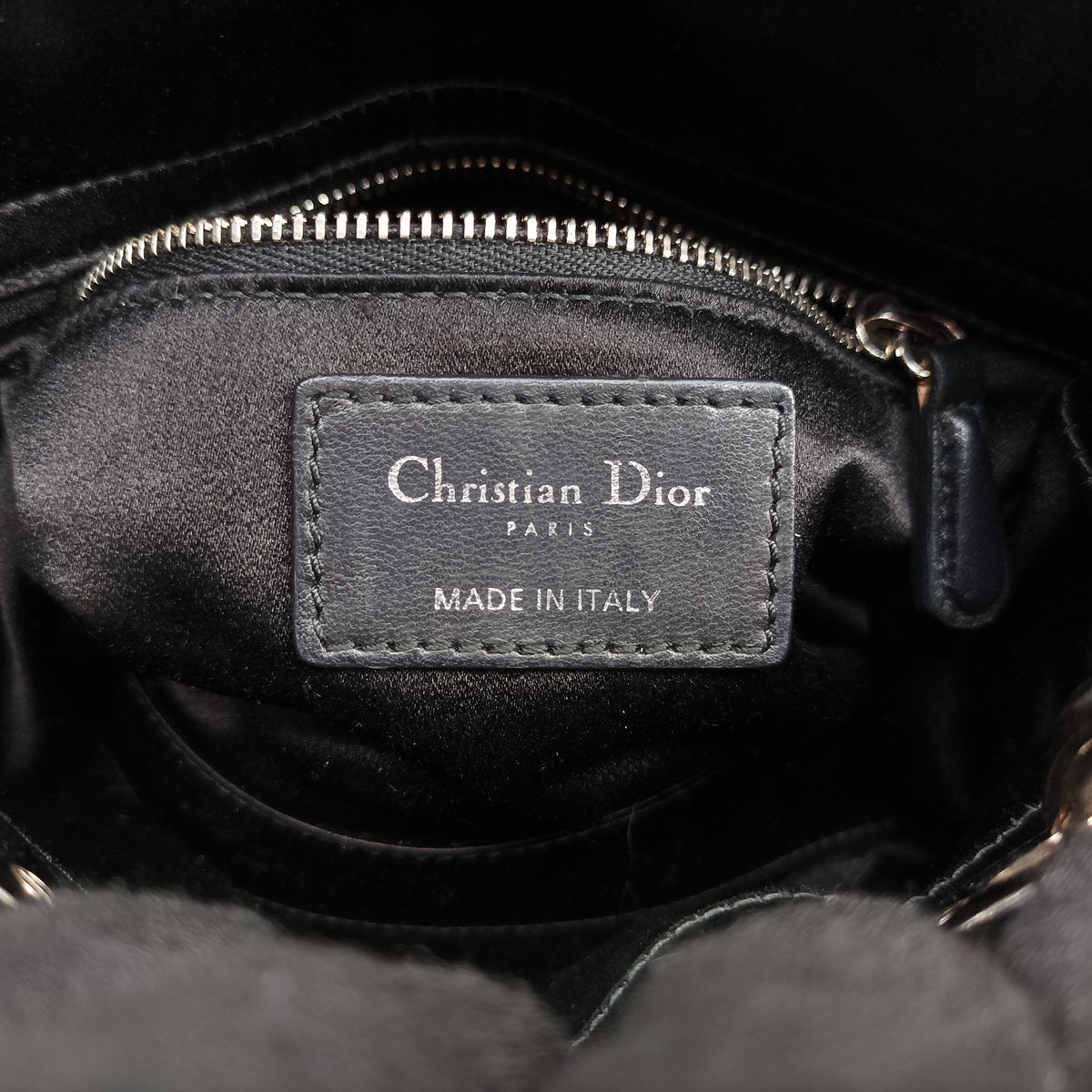 Pre-owned Christian Dior Lady Dior Black Silk  shoulderbag | stylenewstar