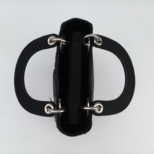 Pre-owned Christian Dior Lady Dior Black Silk  shoulderbag | stylenewstar