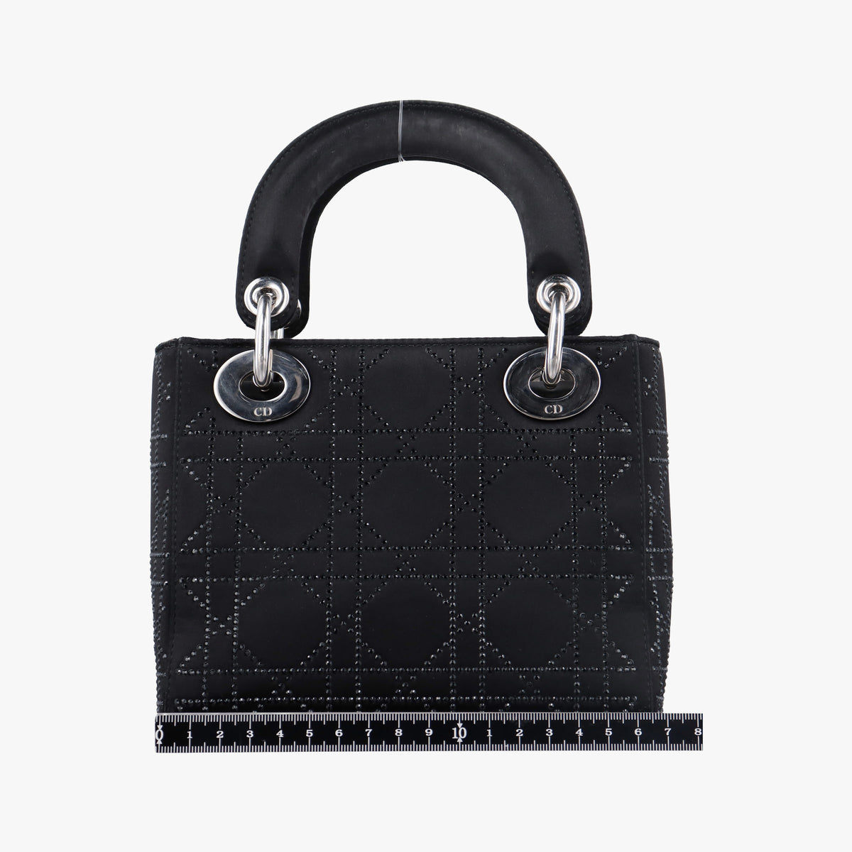 Pre-owned Christian Dior Lady Dior Black Silk  shoulderbag | stylenewstar