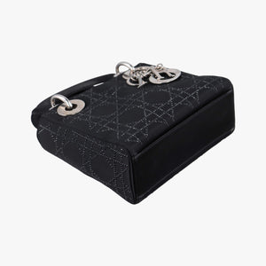 Pre-owned Christian Dior Lady Dior Black Silk  shoulderbag | stylenewstar