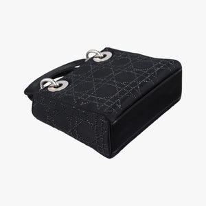 Pre-owned Christian Dior Lady Dior Black Silk  shoulderbag | stylenewstar