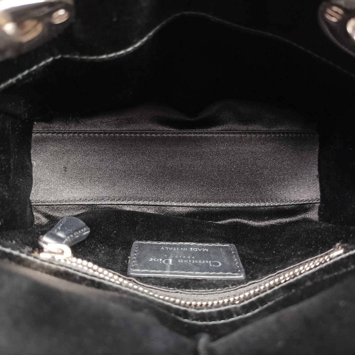 Pre-owned Christian Dior Lady Dior Black Silk  shoulderbag | stylenewstar