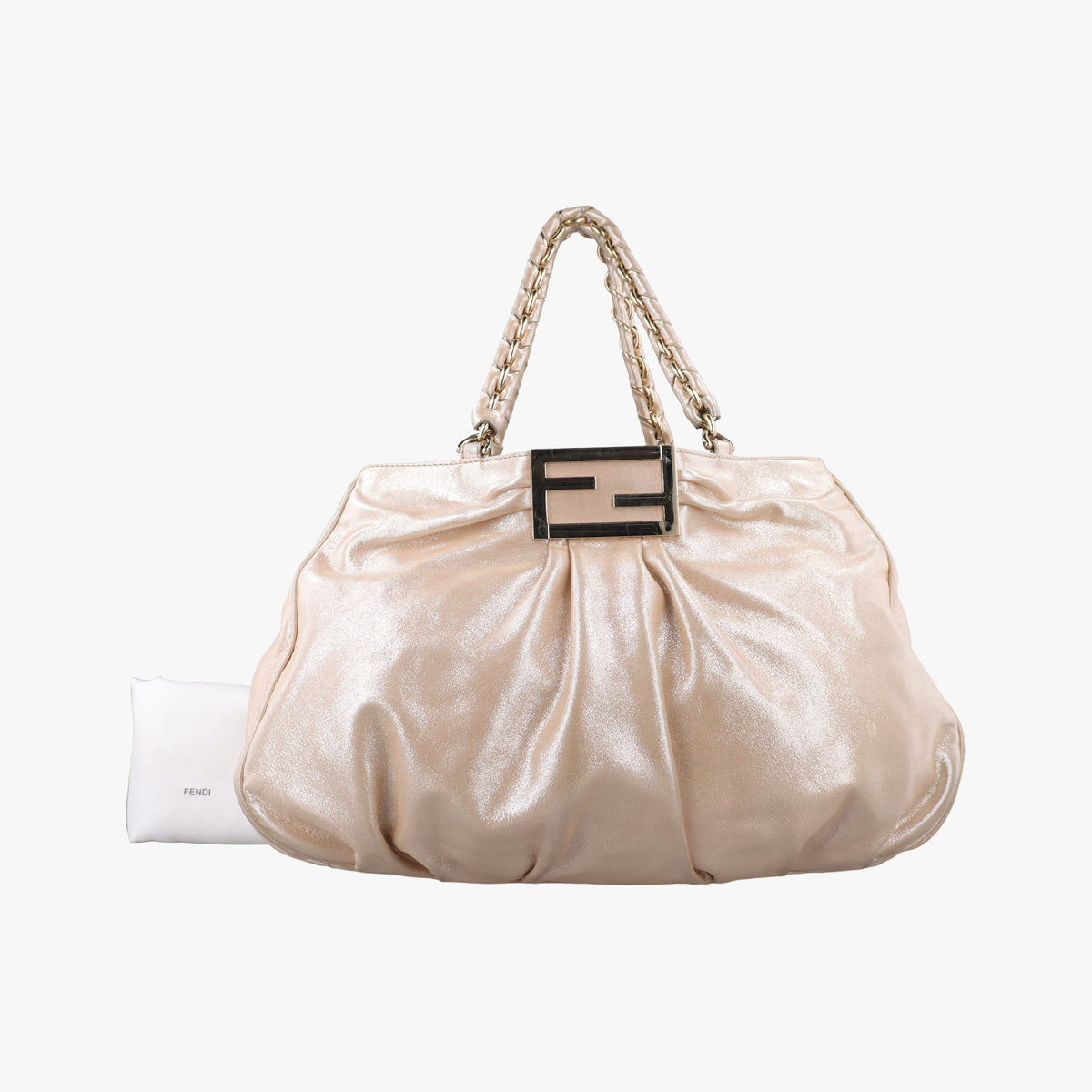 Pre-owned Fendi Mia Golden Canvas 8BR616 shoulderbag | stylenewstar