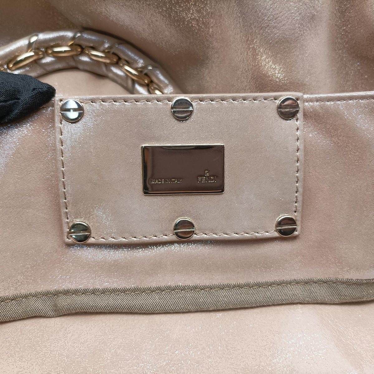 Pre-owned Fendi Mia Golden Canvas 8BR616 shoulderbag | stylenewstar