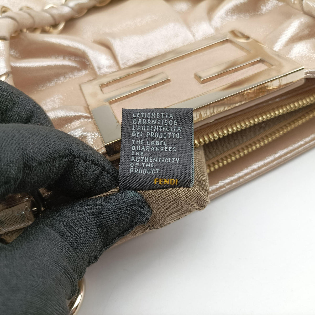 Pre-owned Fendi Mia Golden Canvas 8BR616 shoulderbag | stylenewstar