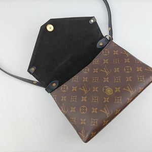 Pre-owned Louis Vuitton SAINT MICHEL Brown×Noir Monogram Canvas×epi M44030 shoulderbag | stylenewstar