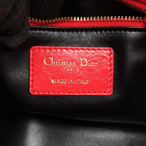 Pre-owned Christian Dior Mini Sequin Lady Dior Red×Multicolour Leather  shoulderbag | stylenewstar