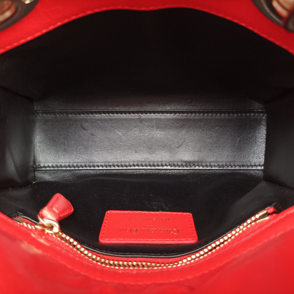 Pre-owned Christian Dior Mini Sequin Lady Dior Red×Multicolour Leather  shoulderbag | stylenewstar