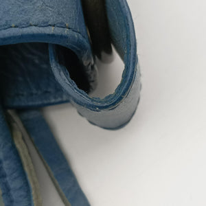 Pre-owned Balenciaga Giant City Blue lambskin  shoulderbag | stylenewstar