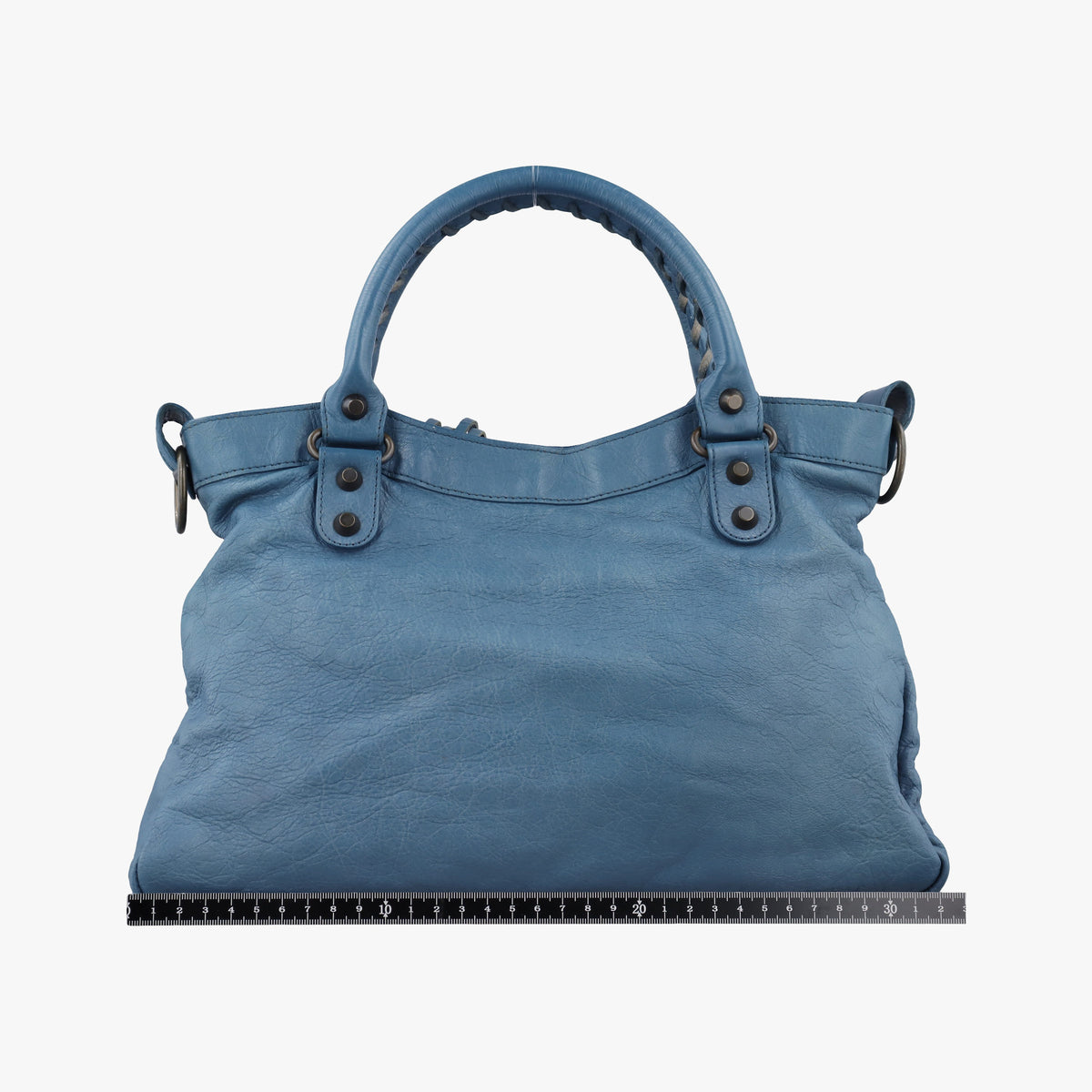 Pre-owned Balenciaga Giant City Blue lambskin  shoulderbag | stylenewstar