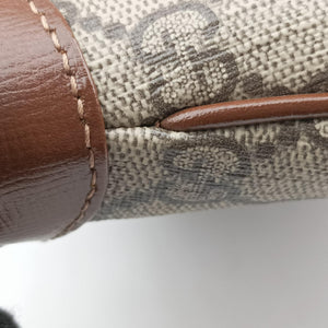 Pre-owned Gucci Jackie 1961 GG Supreme brown x beige PVC coated canvas×Leather 637092 shoulderbag | stylenewstar
