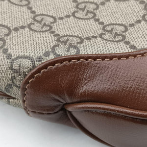Pre-owned Gucci Jackie 1961 GG Supreme brown x beige PVC coated canvas×Leather 637092 shoulderbag | stylenewstar