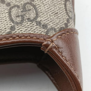Pre-owned Gucci Jackie 1961 GG Supreme brown x beige PVC coated canvas×Leather 637092 shoulderbag | stylenewstar
