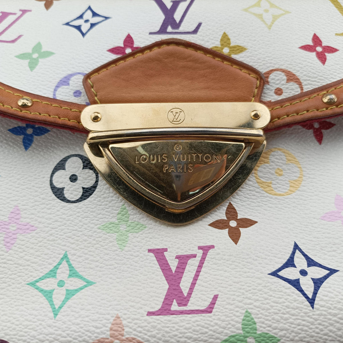 Secondhand Louis Vuitton BEVERLY MM White Monogram Multicolor M40203 shoulderbag | stylenewstar