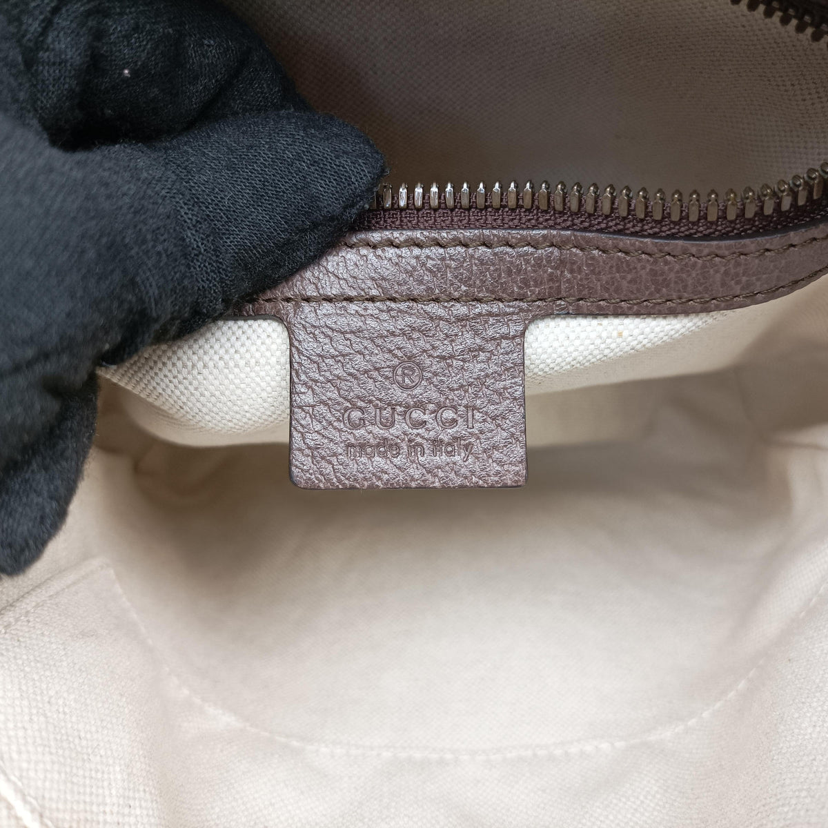 Pre-owned Gucci Ophidia brown×Beige PVC coated canvas×leather 547926 shoulderbag | stylenewstar