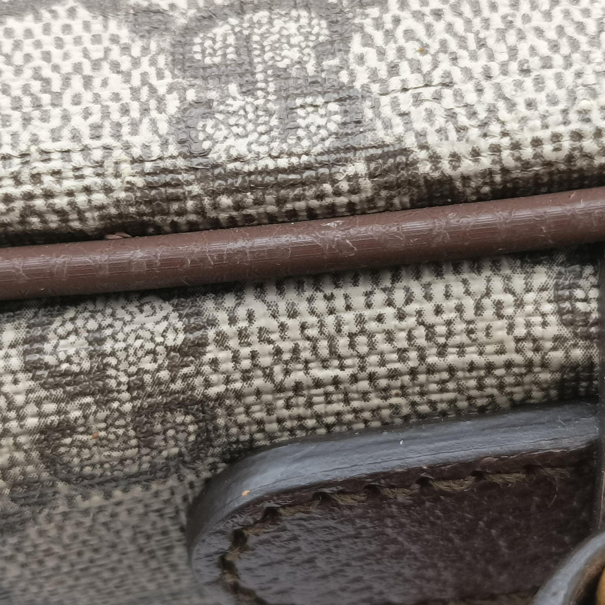 Pre-owned Gucci Ophidia brown×Beige PVC coated canvas×leather 547926 shoulderbag | stylenewstar