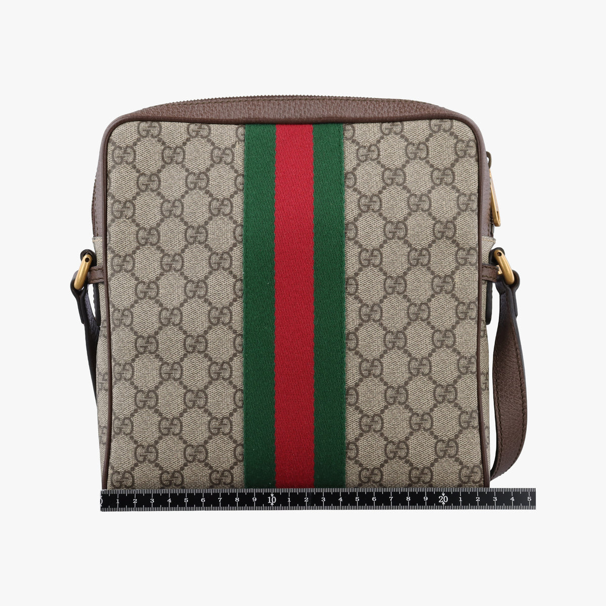 Pre-owned Gucci Ophidia brown×Beige PVC coated canvas×leather 547926 shoulderbag | stylenewstar