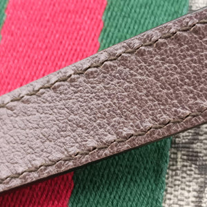 Pre-owned Gucci Ophidia brown×Beige PVC coated canvas×leather 547926 shoulderbag | stylenewstar