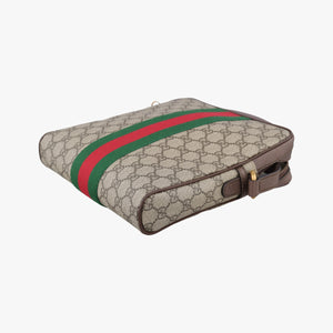 Pre-owned Gucci Ophidia brown×Beige PVC coated canvas×leather 547926 shoulderbag | stylenewstar