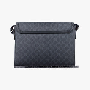 Pre-owned Gucci GG Supreme Courrier Messenger Black×Multicolour PVC coated canvas×Leather 474138 shoulderbag | stylenewstar