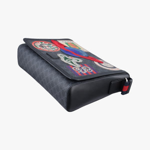 Pre-owned Gucci GG Supreme Courrier Messenger Black×Multicolour PVC coated canvas×Leather 474138 shoulderbag | stylenewstar