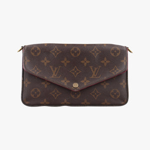 Pre-owned Louis Vuitton Pochette FeLICIE Brown Monogram Canvas M61276 clutchbag | stylenewstar