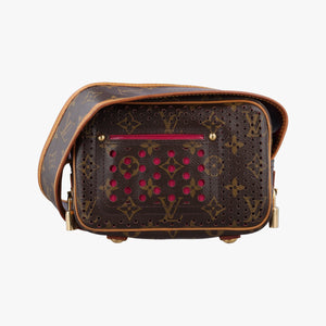Pre-owned Louis Vuitton Mini Trocadero Brown x Fuchsia Monogram Perfo M95175 shoulderbag | stylenewstar