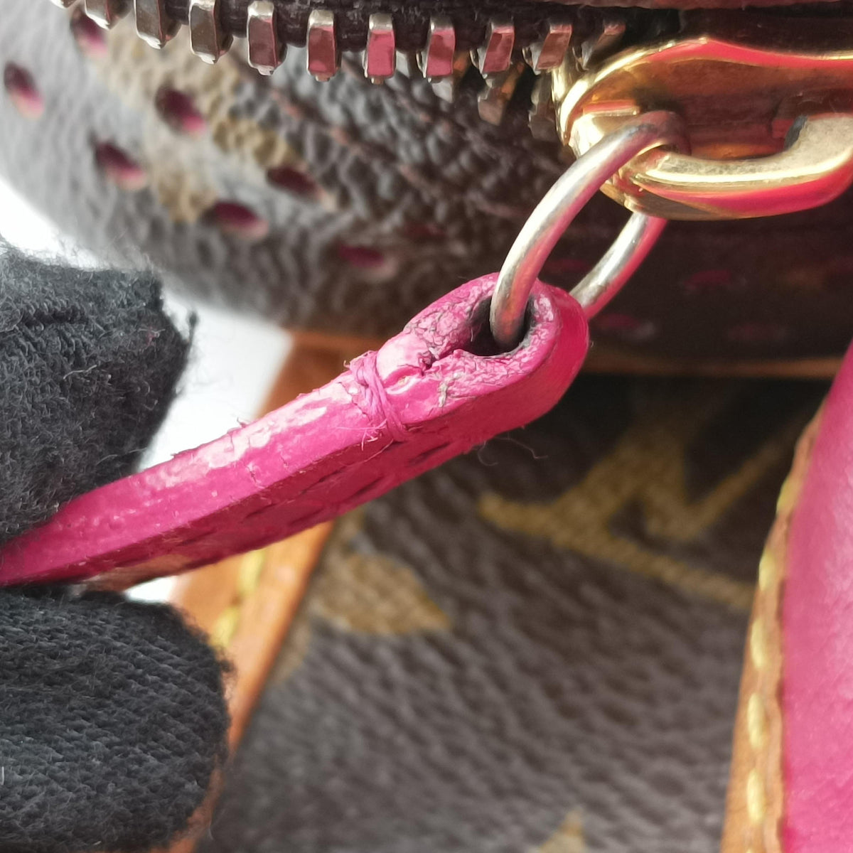 Pre-owned Louis Vuitton Mini Trocadero Brown x Fuchsia Monogram Perfo M95175 shoulderbag | stylenewstar