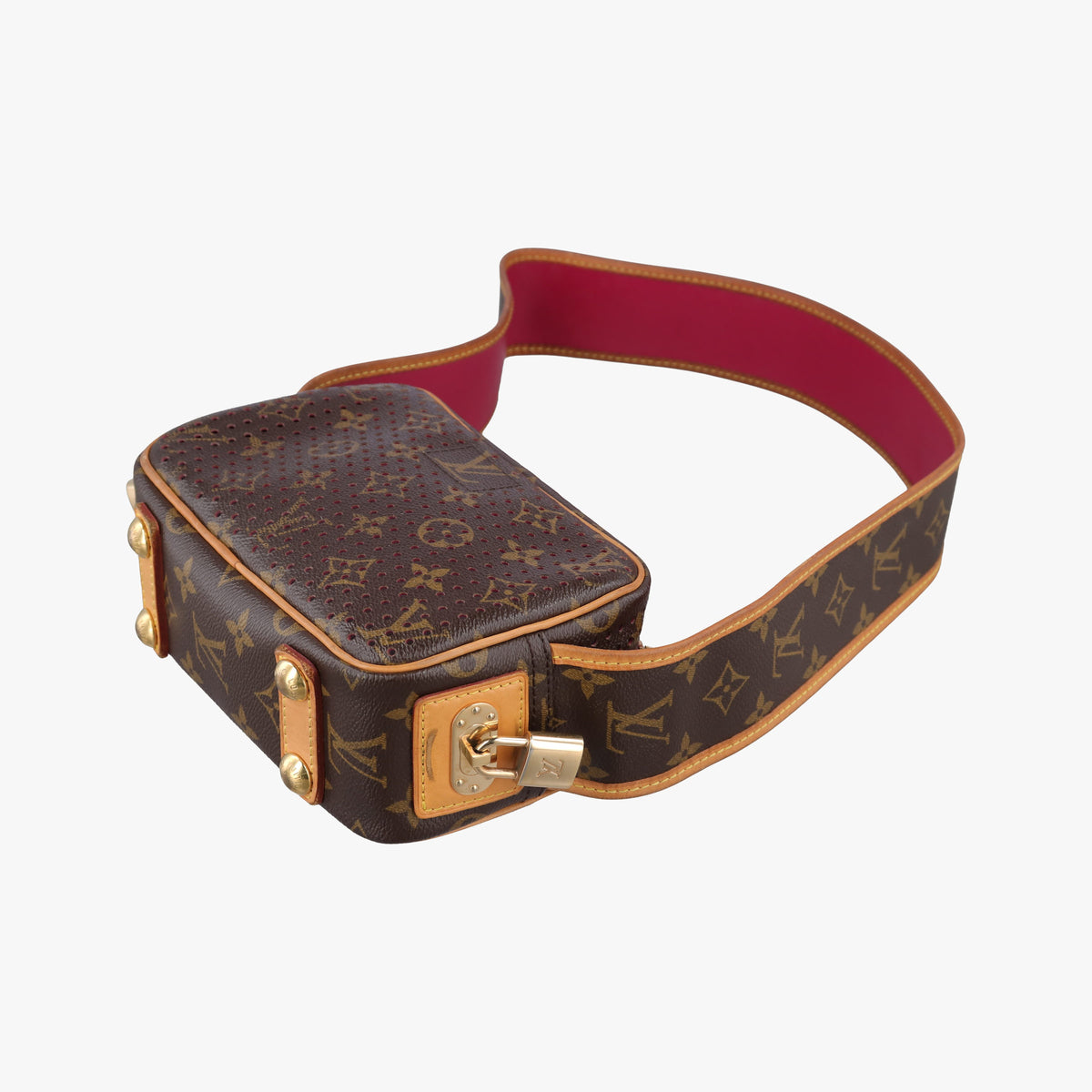 Pre-owned Louis Vuitton Mini Trocadero Brown x Fuchsia Monogram Perfo M95175 shoulderbag | stylenewstar