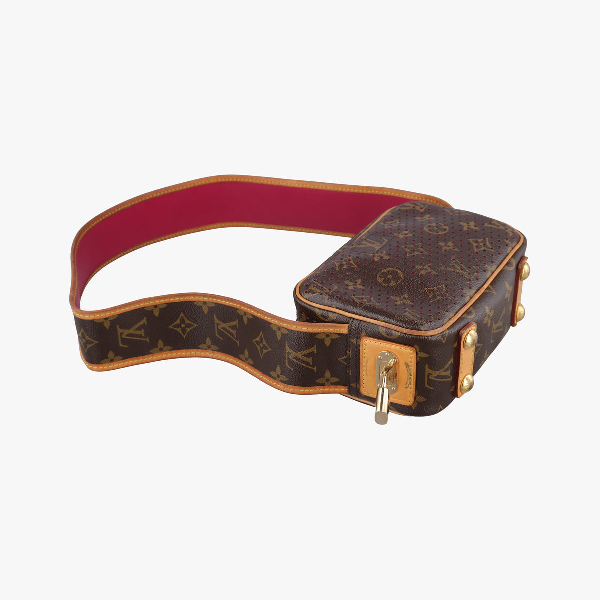 Pre-owned Louis Vuitton Mini Trocadero Brown x Fuchsia Monogram Perfo M95175 shoulderbag | stylenewstar