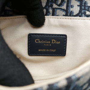 Pre-owned Christian Dior Saddle Navy Jacquard × Leather  handbag | stylenewstar