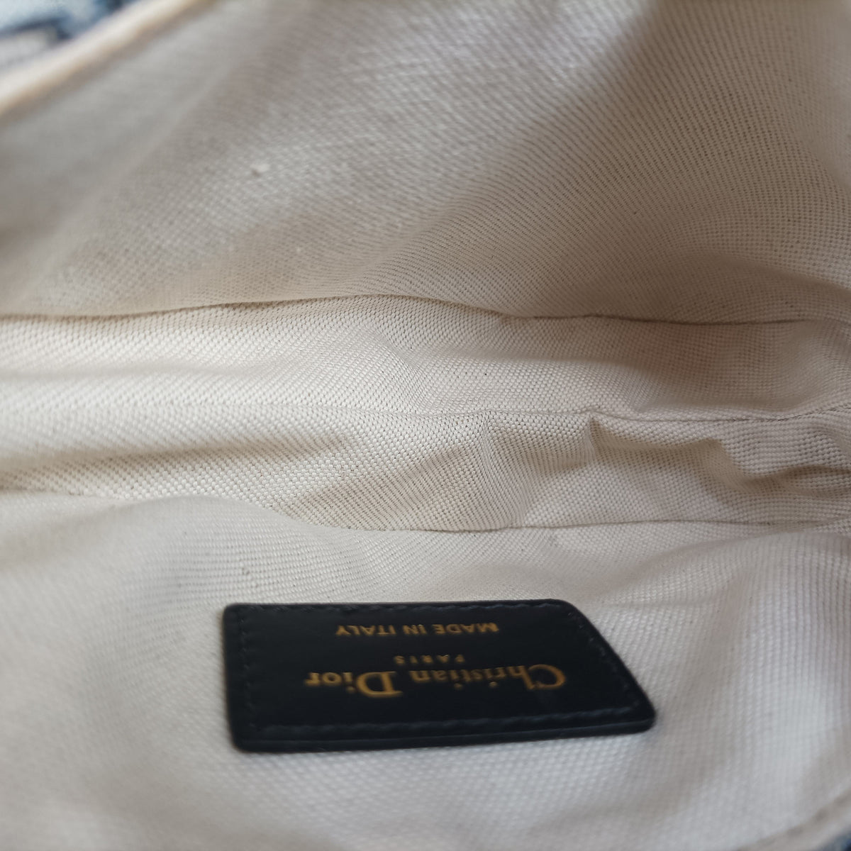 Pre-owned Christian Dior Saddle Navy Jacquard × Leather  handbag | stylenewstar