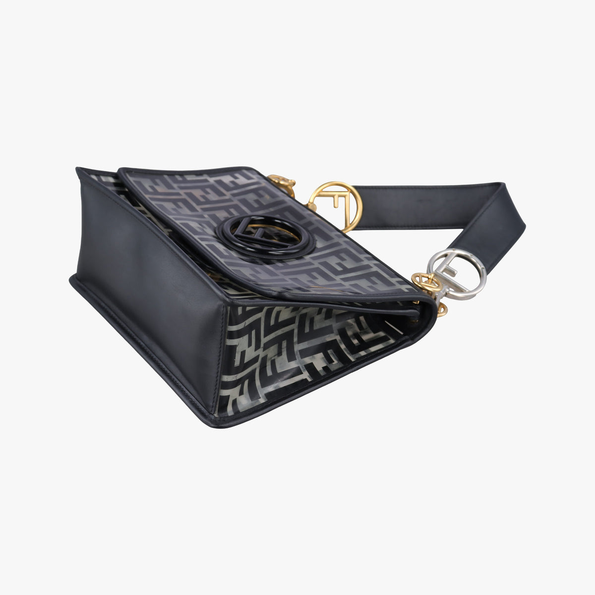 Vintage Fendi Kan I F Black PVC Coated Canvas 8BT234 shoulderbag | stylenewstar