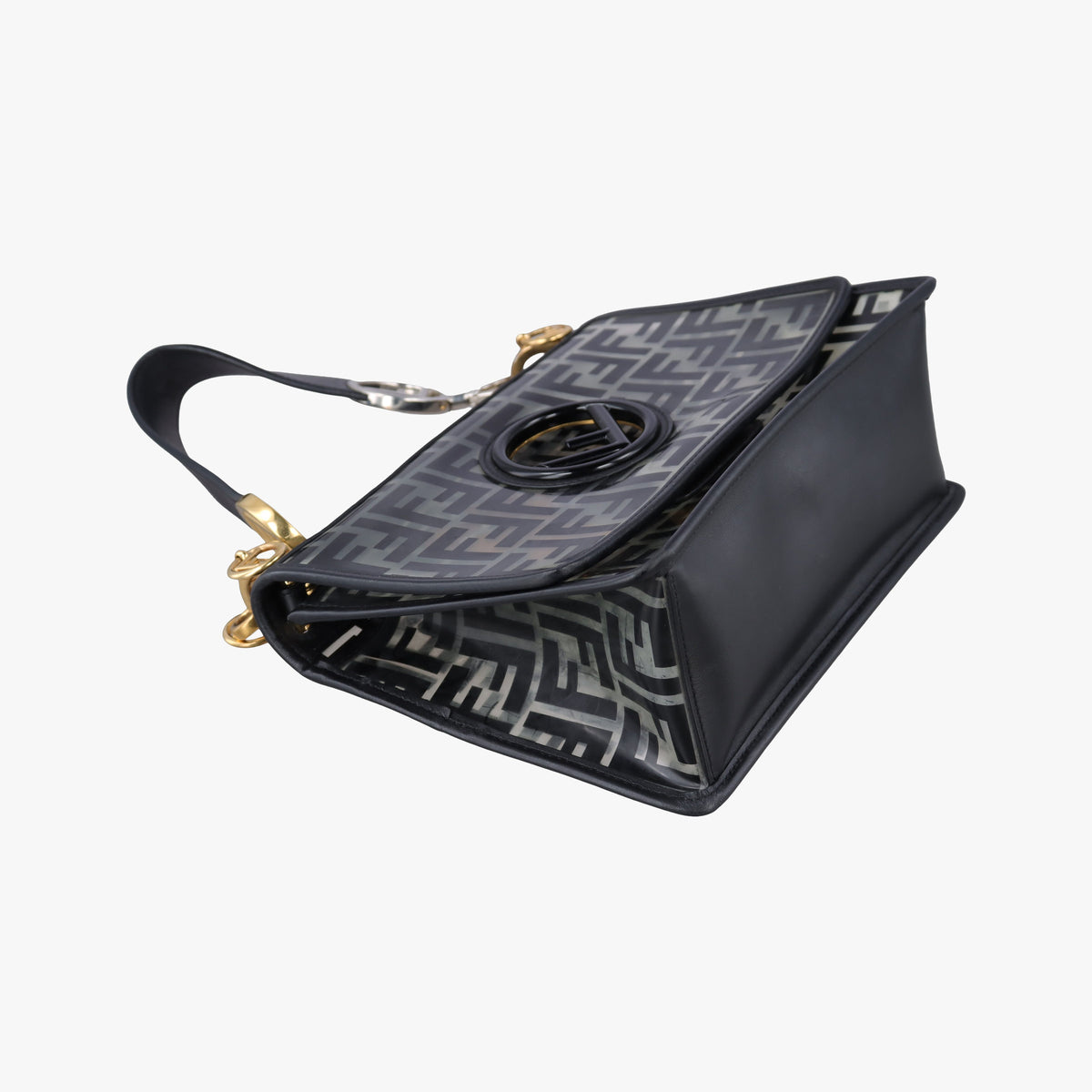 Vintage Fendi Kan I F Black PVC Coated Canvas 8BT234 shoulderbag | stylenewstar