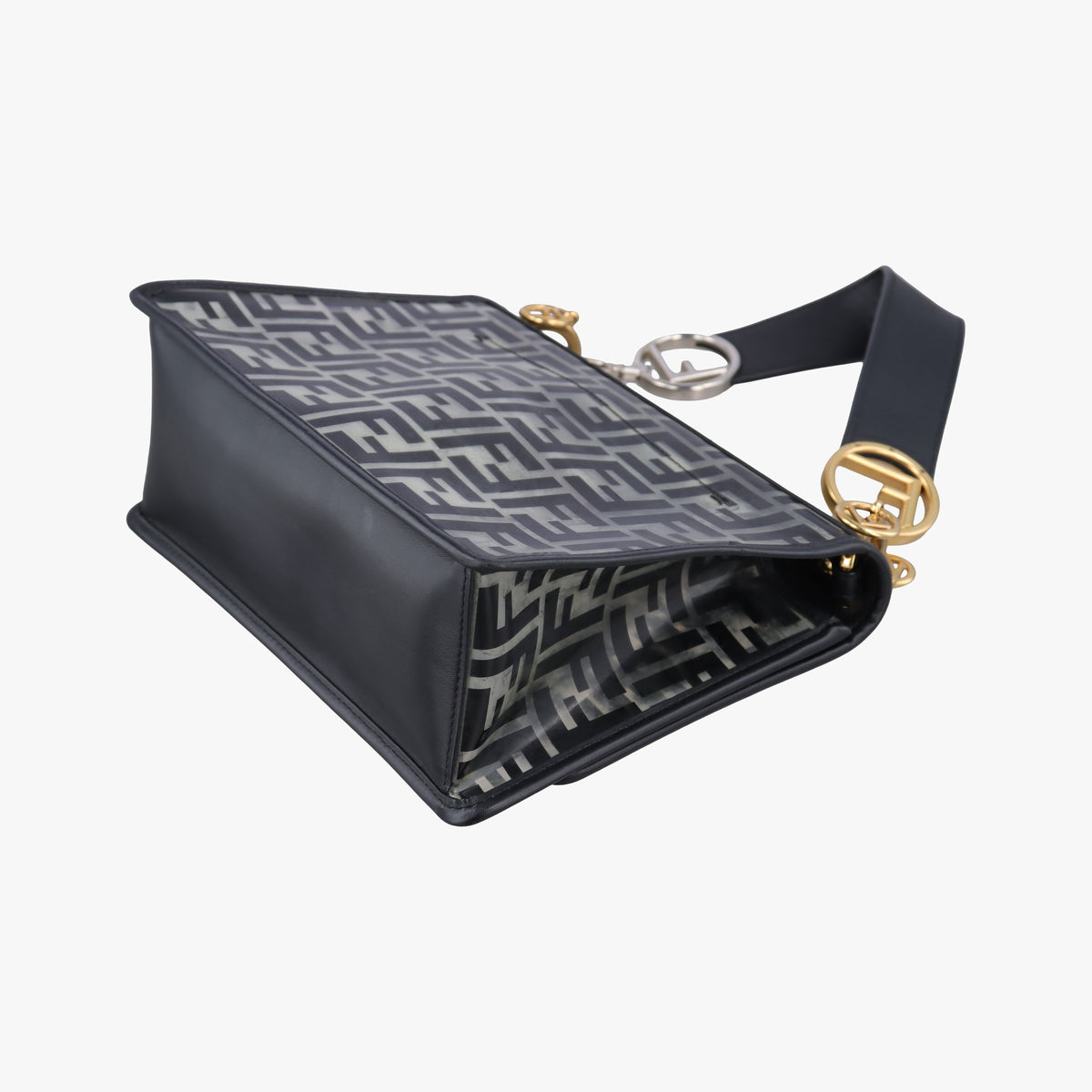 Vintage Fendi Kan I F Black PVC Coated Canvas 8BT234 shoulderbag | stylenewstar