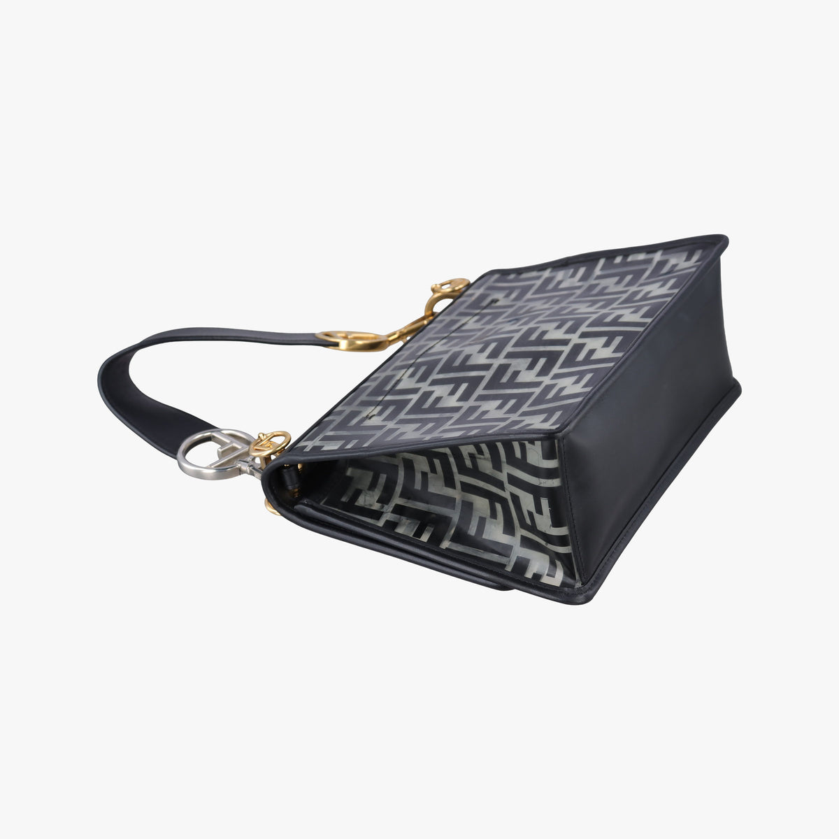 Vintage Fendi Kan I F Black PVC Coated Canvas 8BT234 shoulderbag | stylenewstar