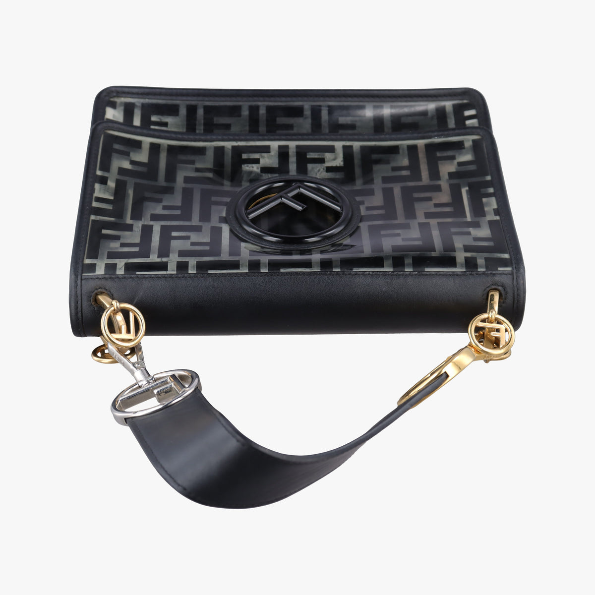 Vintage Fendi Kan I F Black PVC Coated Canvas 8BT234 shoulderbag | stylenewstar