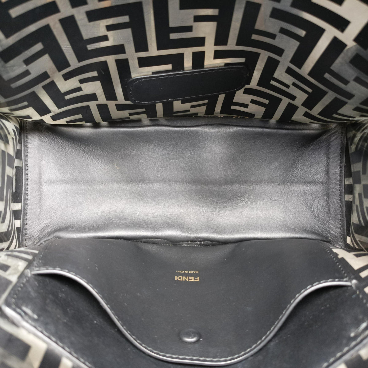 Vintage Fendi Kan I F Black PVC Coated Canvas 8BT234 shoulderbag | stylenewstar